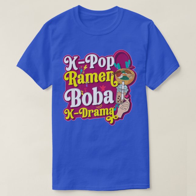 Bubble Tea K Drama Älskare K Pop Ramen Boba KDrama T Shirt (Design framsida)