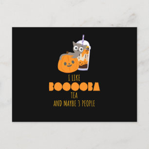 Bubble Tea Kawaii Halloween Vykort
