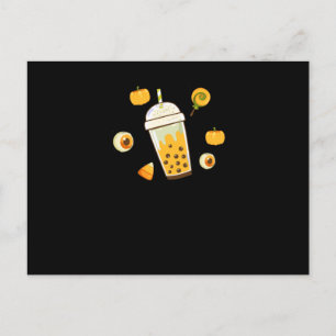 Bubble Tea Kawaii Halloween Vykort