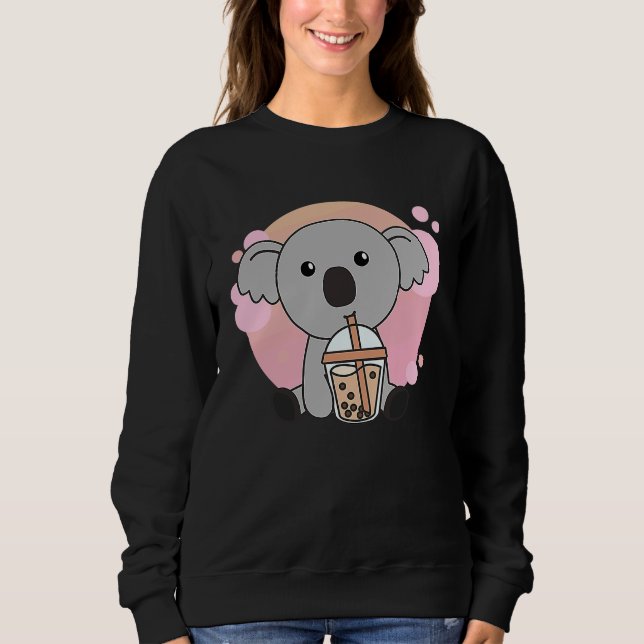 Bubble Tea Koala With Chocolate Tea Sweet Koalas T Shirt (Framsida)