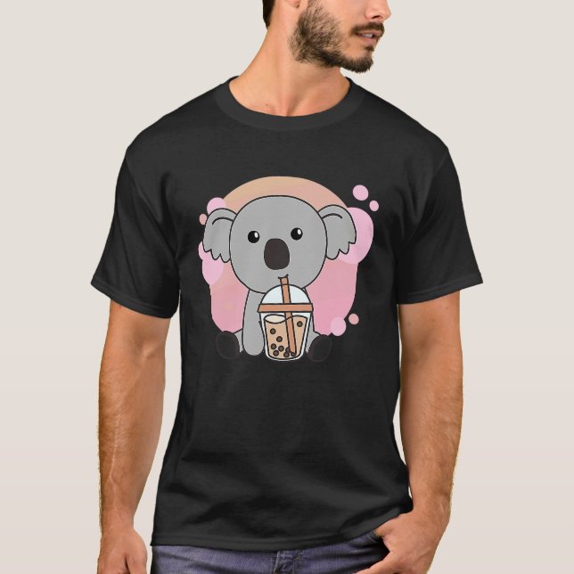 Bubble Tea Koala With Chocolate Tea Sweet Koalas T Shirt (Framsida)