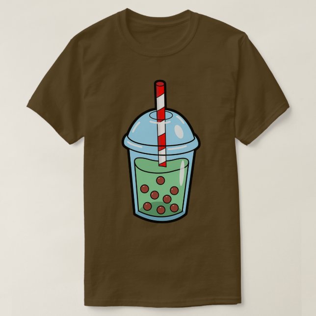 Bubble Tea Lila Mönster T Shirt (Design framsida)