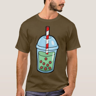 Bubble Tea Lila Mönster T Shirt