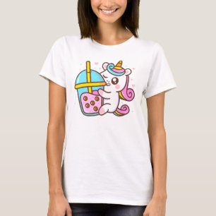 Bubble Tea Loving Unicorn T Shirt