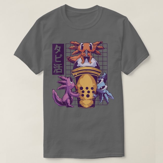 Bubble Tea och Axolotls Axolotl Drink T Shirt (Design framsida)