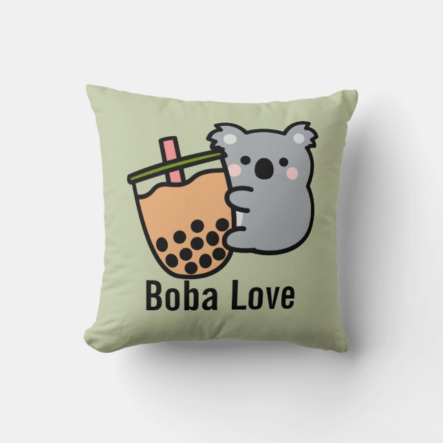 Bubble Tea och Koala Bear Kudde (Framsida)