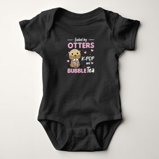 Bubble Tea Otter with Chocolate Cute Animals T Shirt (Framsida)