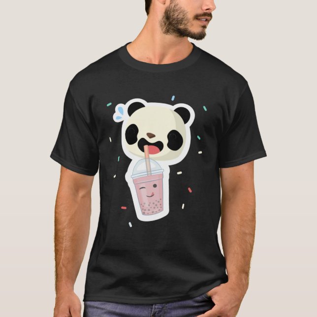 Bubble Tea Panda Boba Te  Sött Djur Glass T Shirt (Framsida)