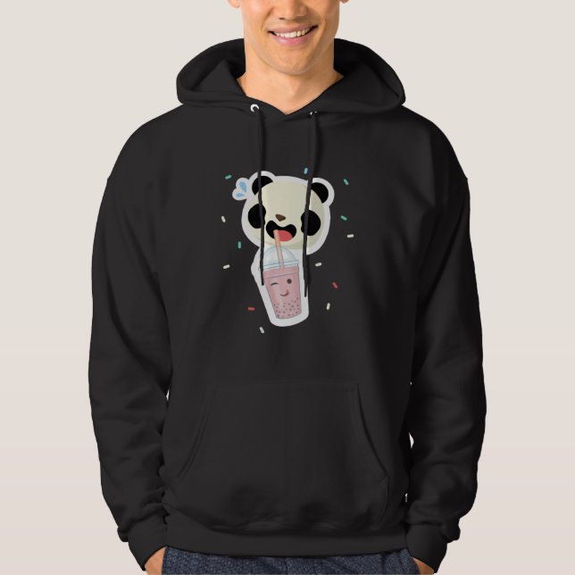 Bubble Tea Panda Boba Tea  Cute Animal Ice Cream T Hoodie (Framsida)