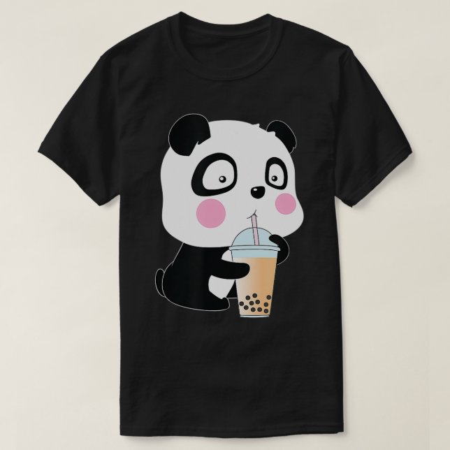 Bubble Tea Panda Funny Boba T Shirt (Design framsida)