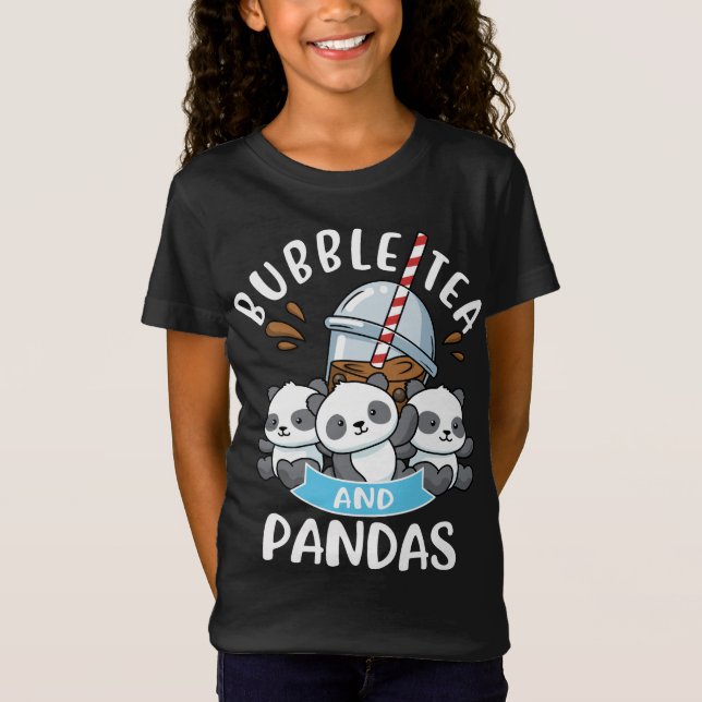 Bubble Tea Panda Gift Girls Boba Tea Bubble Tea T Shirt (Framsida)