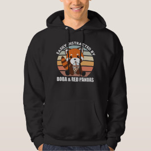 Bubble Tea Red Panda Chocolate Cute Animals Boba Hoodie