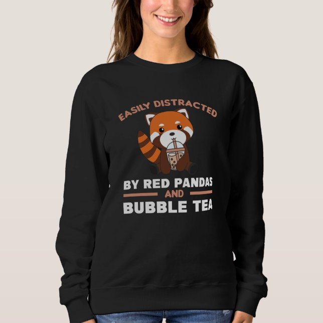 Bubble Tea Red Panda Chocolate Cute Animals Boba T Shirt (Framsida)