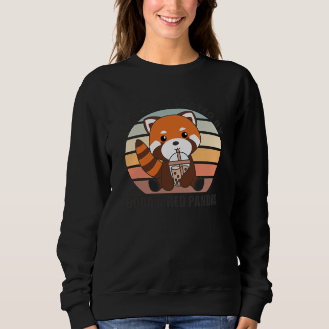 Bubble Tea Red Panda Chocolate Cute Animals Boba T Shirt (Framsida)