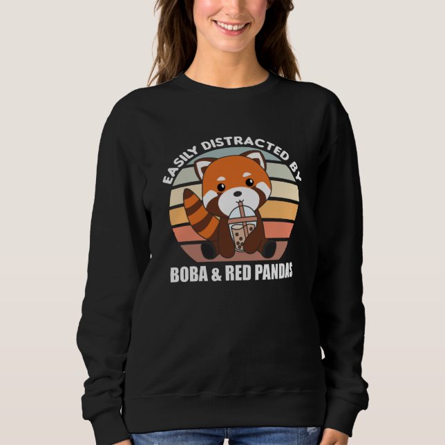 Bubble Tea Red Panda Chocolate Cute Animals Boba T Shirt (Framsida)