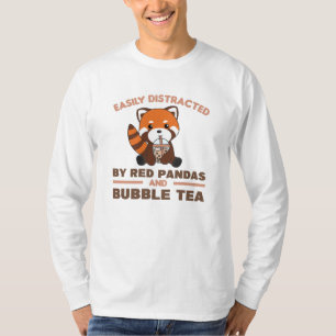 Bubble Tea Red Panda Chocolate Cute Animals Boba T Shirt