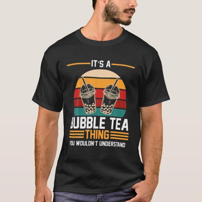 Bubble Tea Retro T Shirt (Framsida)