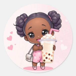 Bubble Tea Runt Klistermärke