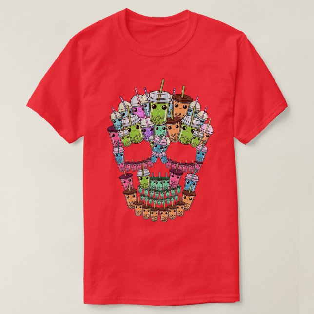 Bubble Tea Skull Shirt Manar Boba Tea Gift Women B T (Design framsida)