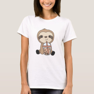 Bubble Tea Sloth med Chocolate Sweet Animals T Shirt