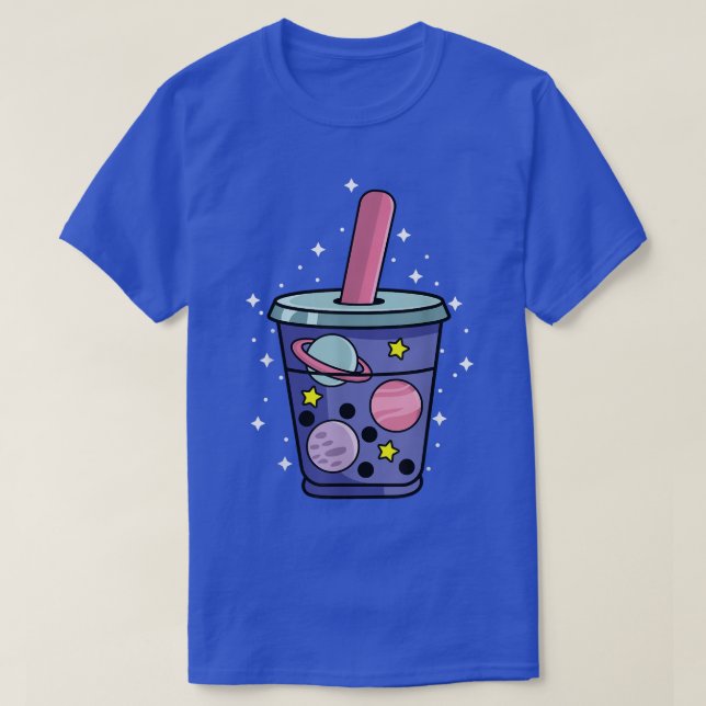 Bubble Tea Space Boba Tea Älskare T Shirt (Design framsida)