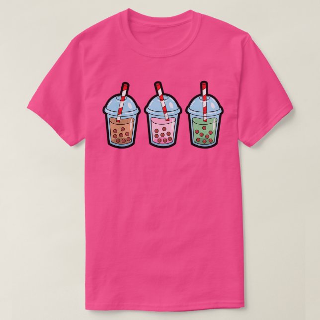 Bubble Tea Sticker Pack Mönster T Shirt (Design framsida)