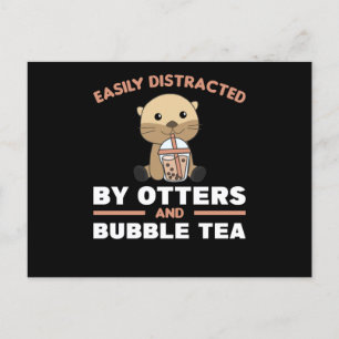Bubble Tea Trögdjur Med Choklad Söta Djur Vykort