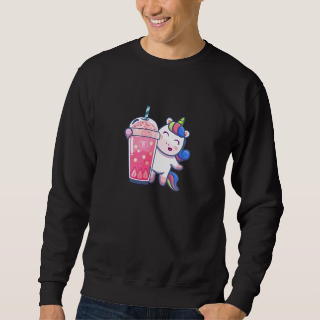 Bubble Tea Unicorn Gift Lång Ärmad Tröja (Framsida)