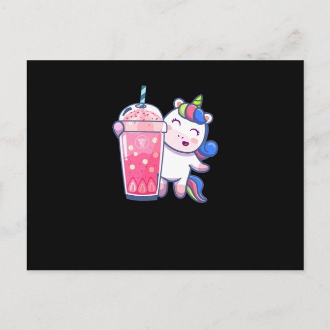 Bubble Tea Unicorn Gift Vykort (Framsida)