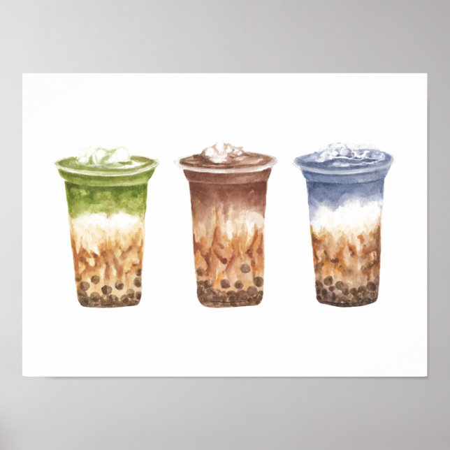 Bubble Tea - uppsättning med tre Poster (Framsidan)