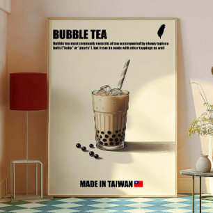 Bubble Tea Wall Art, Boba Drink Trendig Kitchen Poster