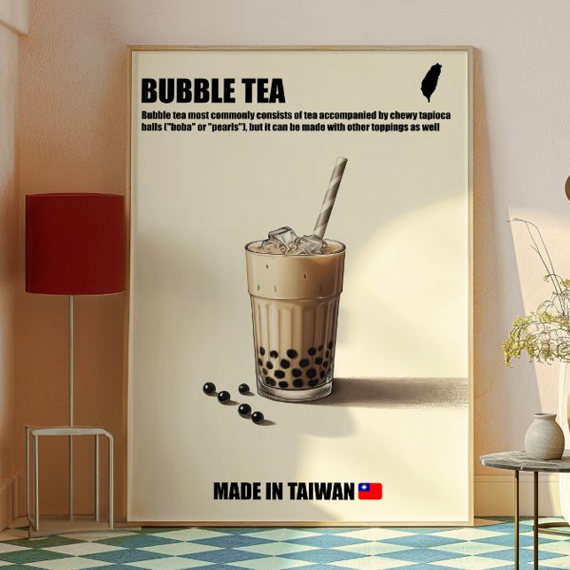 Bubble Tea Wall Art, Boba Drink Trendig Kitchen Poster (Bubble Tea)