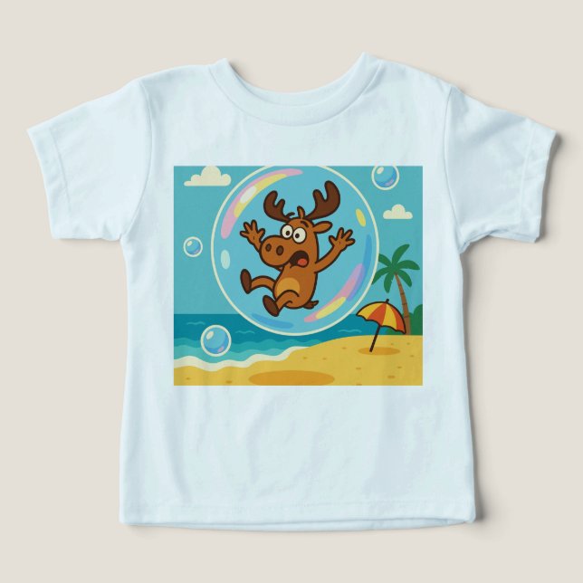 Bubble Trouble – Rolig sommartröja för barn T Shirt (Design Framsida)