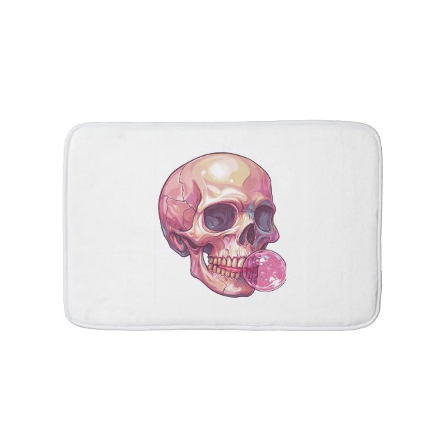 Bubble Trouble Skull - Funny Gum Skelet Badrumsmatta (Framsidan)