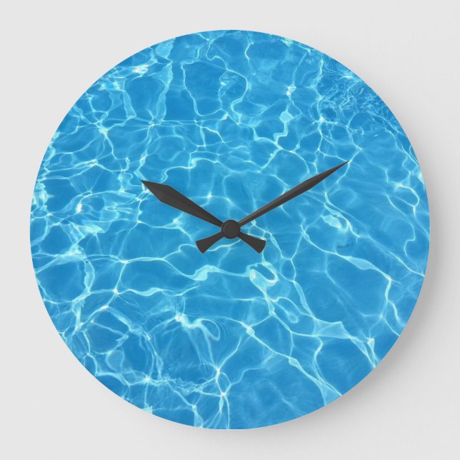 Bubble Vatten Reflection Struktur Large Clock Stor Klocka (Framsida)