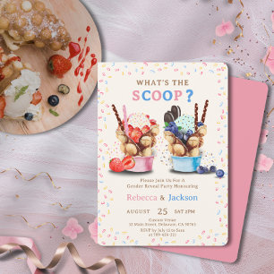 Bubble Waffle Ice Cream Hans eller hennes Gender R Inbjudningar