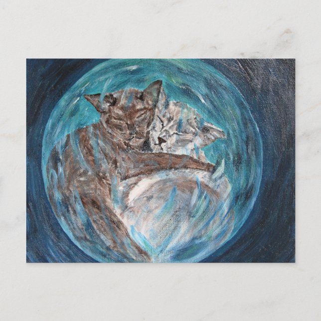 Bubblecat i cyberrymden vykort (Framsida)