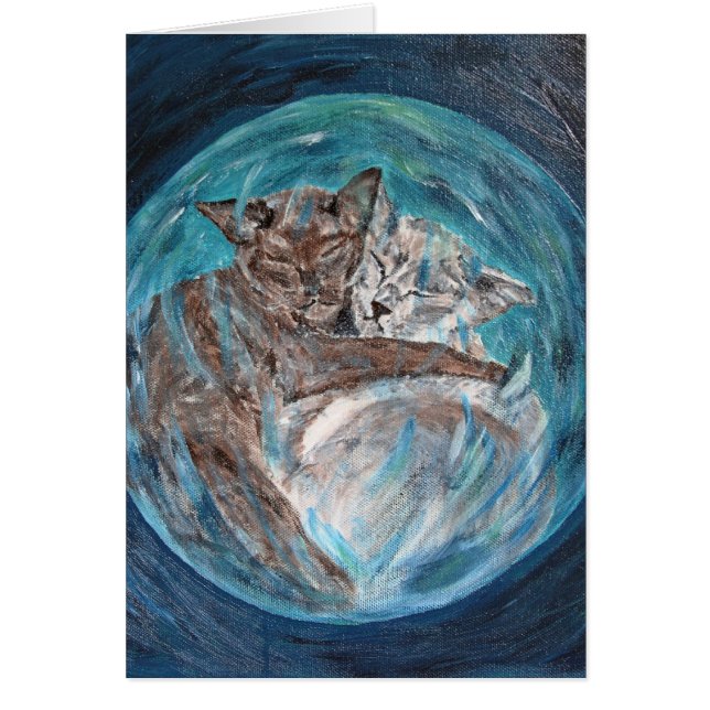 Bubblecats i Cyberspace Hälsningskort (Framsidan)