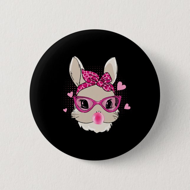 Bubblegum Bandana Gles Kvinnor i Bunny Ansikte Pås Knapp (Framsida)