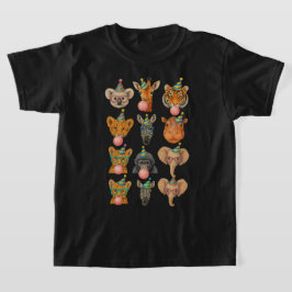 Bubblegum Blowing Zoo Animals | Birthday Squad T Shirt