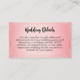 Bubblegum Blush Wedding Enclosure Cards Tilläggskort