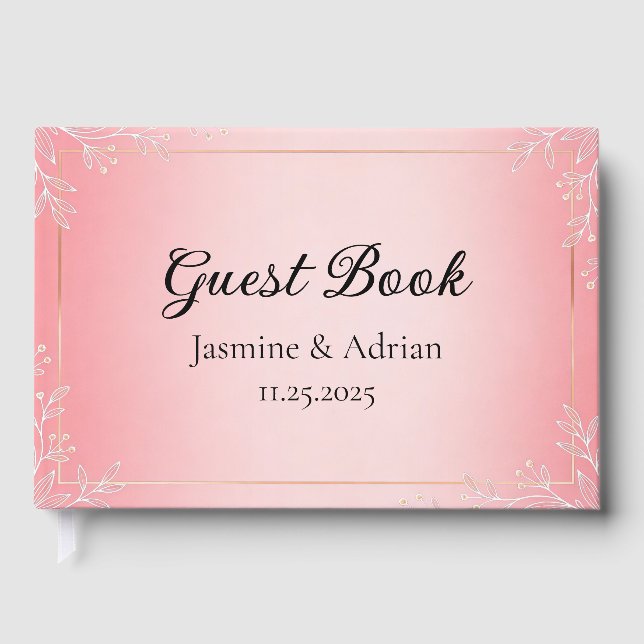 Bubblegum Blush Wedding Gästböcker (Framsida)