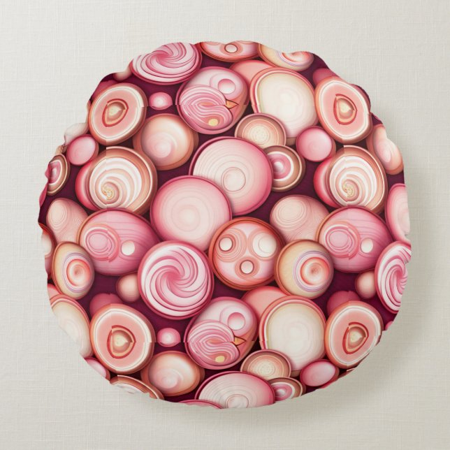 Bubblegum Bubbles Rund Kudde (Framsidan)