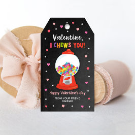 Bubblegum Gift-Märkre, Classroom Valentines Märkre Presentetikett