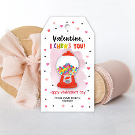Bubblegum Gift-Märkre, Classroom Valentines Märkre Presentetikett