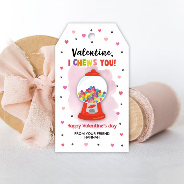 Bubblegum Gift-Märkre, Classroom Valentines Märkre Presentetikett (Skapare uppladdad)