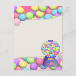 Bubblegum Gumbollar och Maskin Vykort