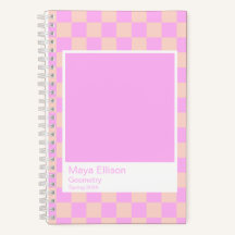 Bubblegum/Peach Modern Checkerboard Notebook