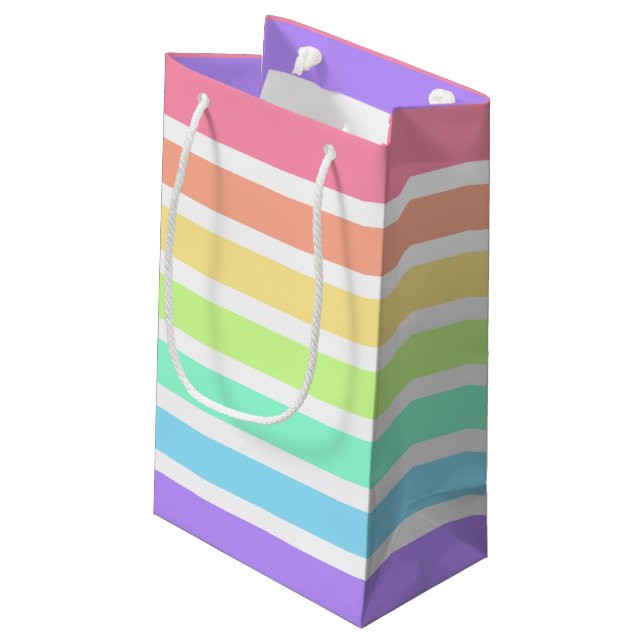 Bubblegum regnbåge och vitt rand (Baksidan Vinklad)