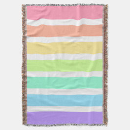 Bubblegum regnbåge och vitt rand filt